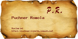 Puchner Romola névjegykártya